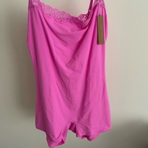 SKIMS Fits Everybody Lace Onesie - Neon Orchid - L - NWT